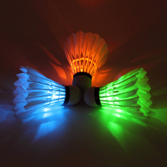 OEM High Quality Led Badminton Shuttlecock Goose Feather Flashing Glowing Badminton Shuttlecock for Night Play