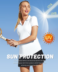 Women's Golf Polo Shirts Collared V Neck Short Sleeve Tennis Shirt Dry Fit Moisture Wicking