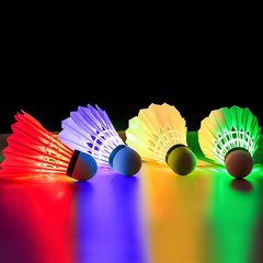Badminton Birdies LED Badminton Shuttlecocks 6 Pack Glow in The Dark Birdie Ball Colorful Lighting Shuttlecock for Adults Outdoor Indoor Backyard Games Sports Training Practice