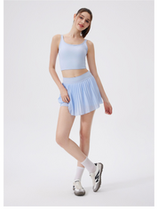 Sportswear Fitness Tennis Wear Sets Shockproof Bra Gym Training Pleated Skirt Pickleball Padel Clothes Badminton Set