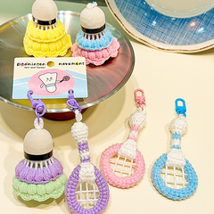 Wholesale Customizable Crocheted Badminton Keychain, Gaggift, Sport charm Keyring Accessories Car Decor Backpack Keychain