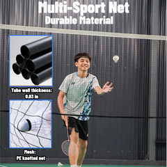 Badminton Rackets Set of 5 for Outdoor Backyard Games, Including 4 Racquets,4 Shuttlecocks, 4 Replacement Grip Tapes,1 Badminton net & 1 Carry Bag