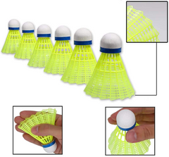 6-Pack Nylon Yellow Badminton Shuttlecocks with High Durability High Speed Badminton Birdies Balls