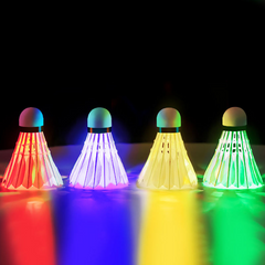 OEM High Quality Led Badminton Shuttlecock Goose Feather Flashing Glowing Badminton Shuttlecock for Night Play