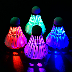 Badminton Birdies LED Badminton Shuttlecocks 6 Pack Glow in The Dark Birdie Ball Colorful Lighting Shuttlecock for Adults Outdoor Indoor Backyard Games Sports Training Practice