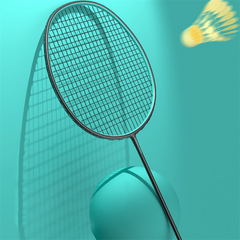 Professional All Carbon ultra Light Shock-absorbing High Bounce Badminton Racket with Customizable logo