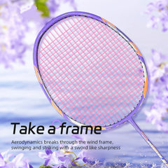 Professional All Carbon ultra Light Shock-absorbing High Bounce Badminton Racket with Customizable logo