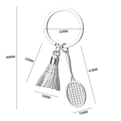 Badminton Keychain for Women Men Sports Ball Keyring for Boys Girls Badminton Sports Gifts for Teens Christmas Birthday Gifts for Badminton Ball Lover Player Coach