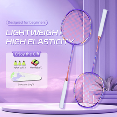 Professional All Carbon ultra Light Shock-absorbing High Bounce Badminton Racket with Customizable logo