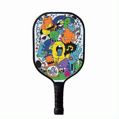 New Kids Cartoon Pickleball Racket Kids Factory Fiberglass Material PP Honeycomb Core Pickleball Racket