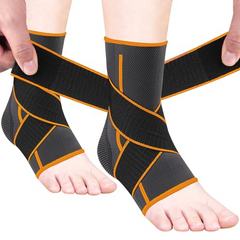 Ankle Brace for Women an Men Adjustable Compression Sleeve (Pair)-Ankle Support Heel Brace for Achilles Tendonitis, Plantar Fasciitis-Eases Swelling and Sprained Ankle