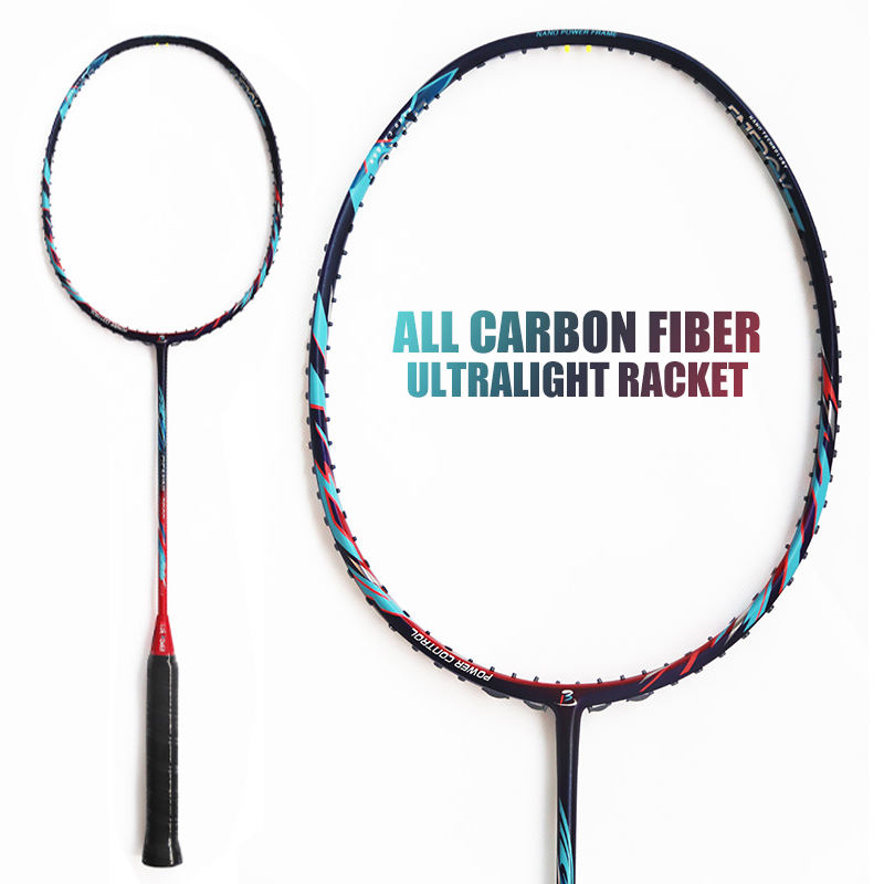 Hot Selling Carbon Fiber Badminton Racket, Durable, ultra Light, Aluminum Alloy, Hard, Soft Steel Grip for Sports