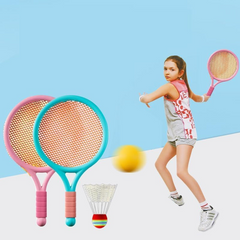 Hot Children's Badminton Racket Set Soft and Light Double Racquet Primary Sport Toy for 3-12 Year Olds