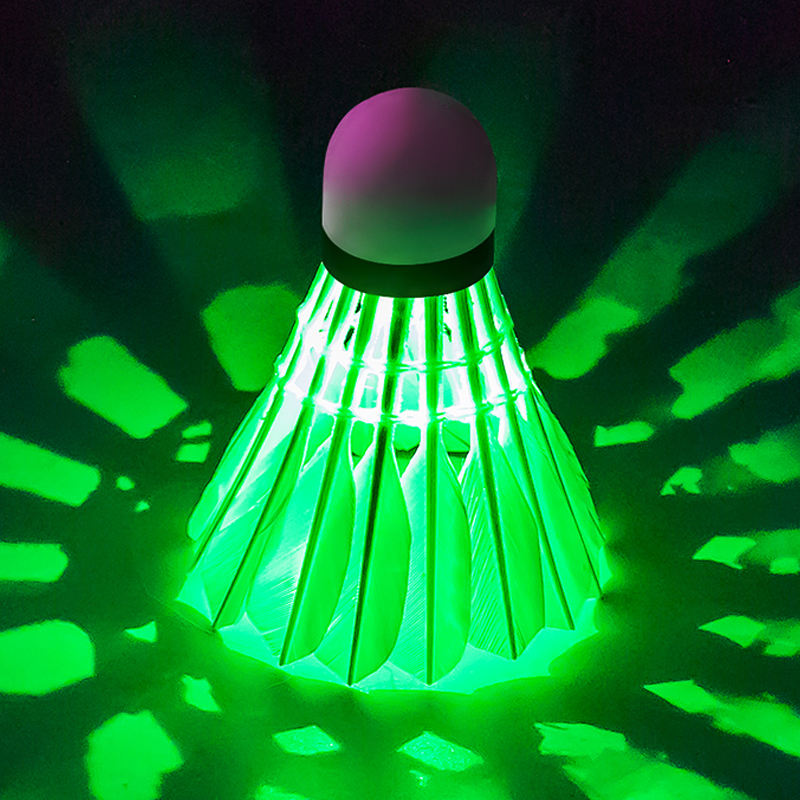 Badminton Birdies LED Badminton Shuttlecocks 6 Pack Glow in The Dark Birdie Ball Colorful Lighting Shuttlecock for Adults Outdoor Indoor Backyard Games Sports Training Practice