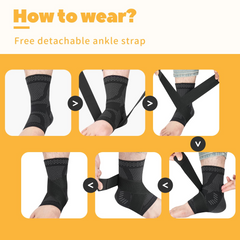 Ankle Brace for Women an Men Adjustable Compression Sleeve (Pair)-Ankle Support Heel Brace for Achilles Tendonitis, Plantar Fasciitis-Eases Swelling and Sprained Ankle
