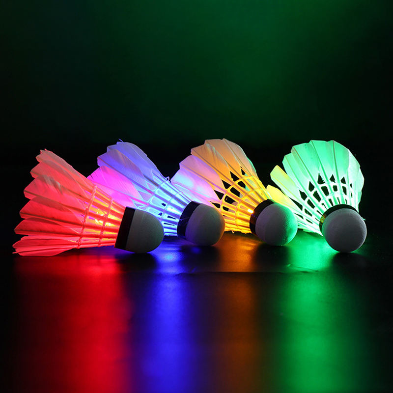Badminton Birdies LED Badminton Shuttlecocks 6 Pack Glow in The Dark Birdie Ball Colorful Lighting Shuttlecock for Adults Outdoor Indoor Backyard Games Sports Training Practice