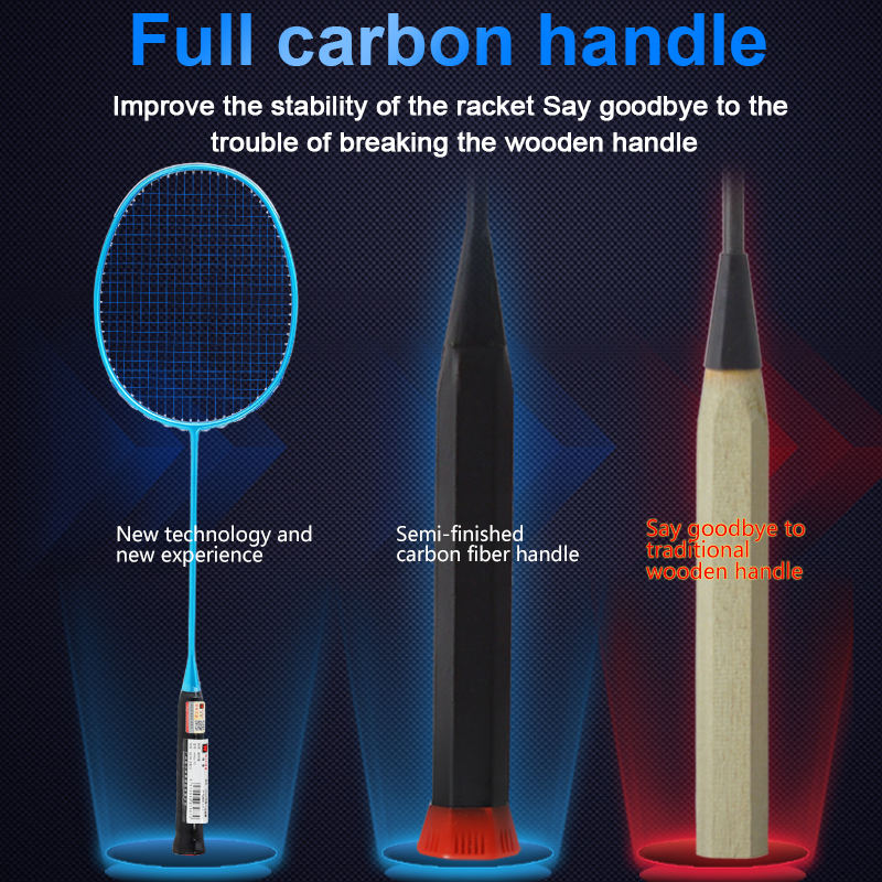 Hot Selling Carbon Fiber Badminton Racket, Durable, ultra Light, Aluminum Alloy, Hard, Soft Steel Grip for Sports