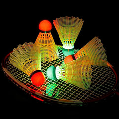 LED Shuttlecock Badminton Birdies Shuttlecock Dark Night Nylon Glow  Lighting for Outdoor Indoor Sport Activities 4Packs Multi Color
