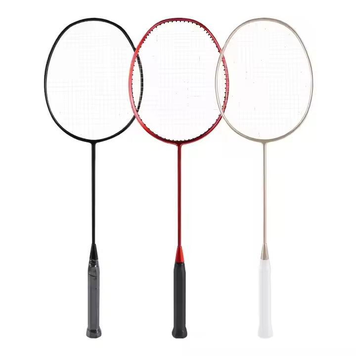 Hot Selling Carbon Fiber Badminton Racket, Durable, ultra Light, Aluminum Alloy, Hard, Soft Steel Grip for Sports