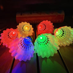 LED Shuttlecock Badminton Birdies Shuttlecock Dark Night Nylon Glow  Lighting for Outdoor Indoor Sport Activities 4Packs Multi Color