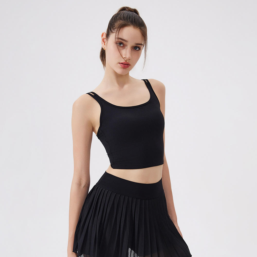 Sportswear Fitness Tennis Wear Sets Shockproof Bra Gym Training Pleated Skirt Pickleball Padel Clothes Badminton Set