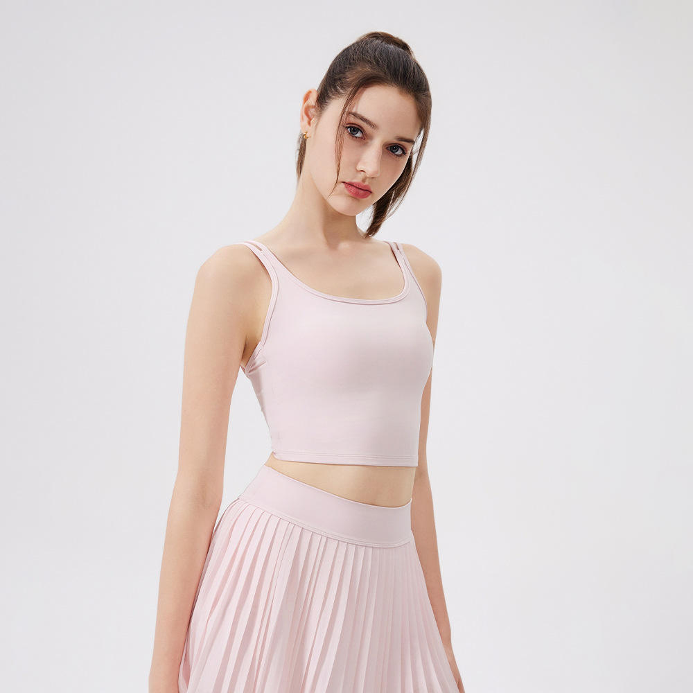 Sportswear Fitness Tennis Wear Sets Shockproof Bra Gym Training Pleated Skirt Pickleball Padel Clothes Badminton Set