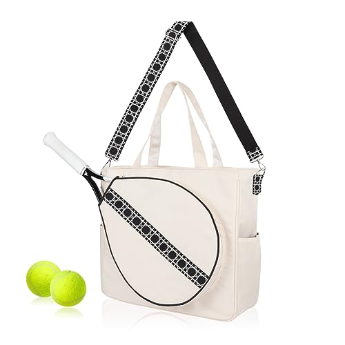Tennis Bag Tennis Racket Tote for Women & Men Unisex - Sports Racquet Pickleball, Badminton, Squash Case Convertible Shoulder/Crossbody Strap Stylish Design, Large Compartment