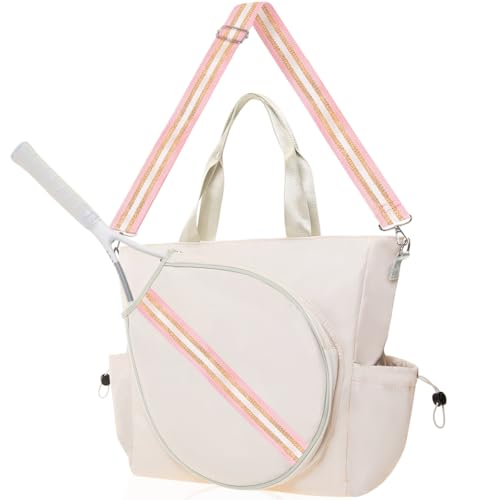 Tennis Bag Tennis Racket Tote for Women & Men Unisex - Sports Racquet Pickleball, Badminton, Squash Case Convertible Shoulder/Crossbody Strap Stylish Design, Large Compartment