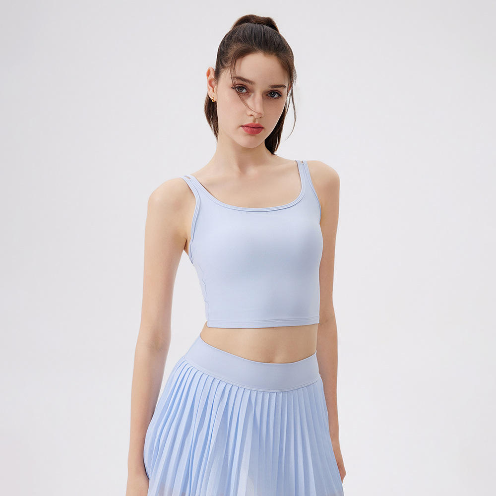 Sportswear Fitness Tennis Wear Sets Shockproof Bra Gym Training Pleated Skirt Pickleball Padel Clothes Badminton Set