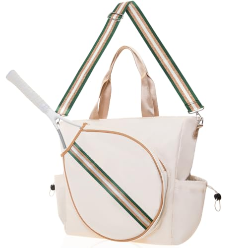 Tennis Bag Tennis Racket Tote for Women & Men Unisex - Sports Racquet Pickleball, Badminton, Squash Case Convertible Shoulder/Crossbody Strap Stylish Design, Large Compartment