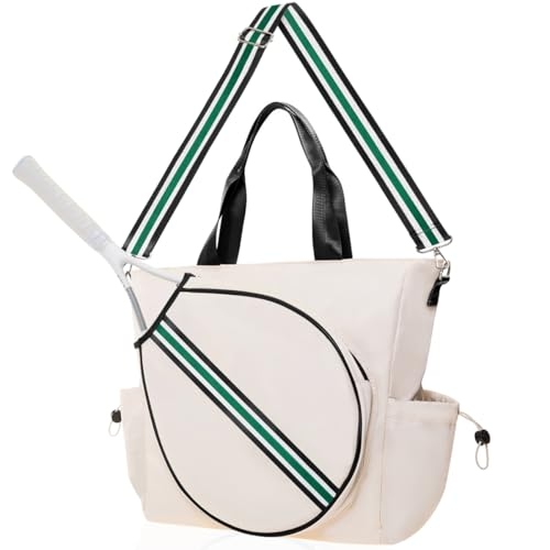 Tennis Bag Tennis Racket Tote for Women & Men Unisex - Sports Racquet Pickleball, Badminton, Squash Case Convertible Shoulder/Crossbody Strap Stylish Design, Large Compartment