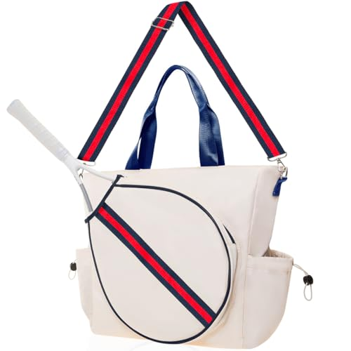 Tennis Bag Tennis Racket Tote for Women & Men Unisex - Sports Racquet Pickleball, Badminton, Squash Case Convertible Shoulder/Crossbody Strap Stylish Design, Large Compartment