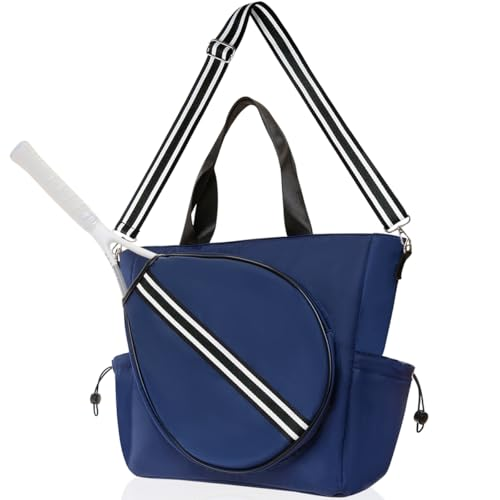 Tennis Bag Tennis Racket Tote for Women & Men Unisex - Sports Racquet Pickleball, Badminton, Squash Case Convertible Shoulder/Crossbody Strap Stylish Design, Large Compartment